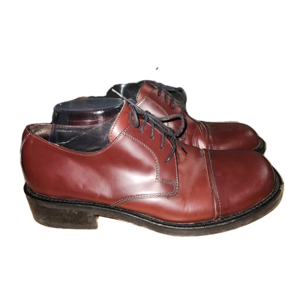 Kenneth Cole New York Oxblood Red Burgundy Leather Lace Oxfords Shoes Men 9.5 M